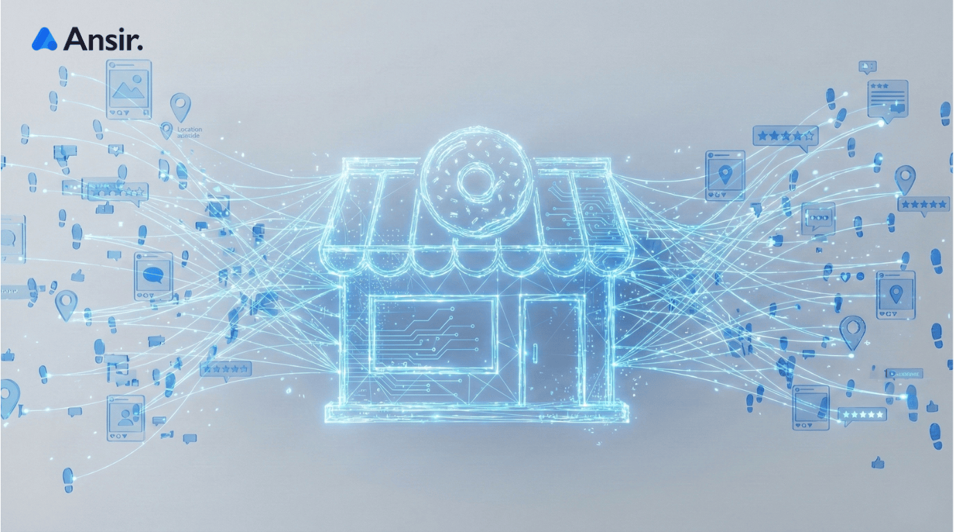 AEO 마케팅: 흩어진 소셜미디어 리뷰와 지도 데이터를 연결하여 매장의 형상을 만드는 AI 신경망 일러스트